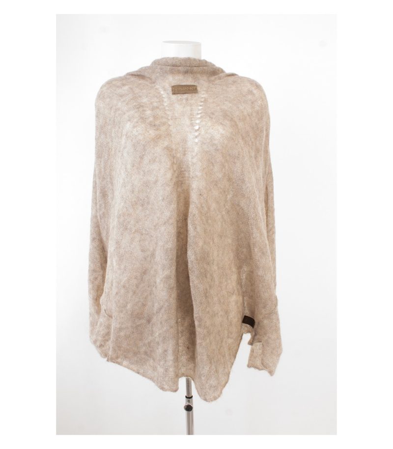 STUDIO ART Damen Cardigan Strickjacke Gr.S Extra Fein Merinowolle Beige Wolle – Foto 6