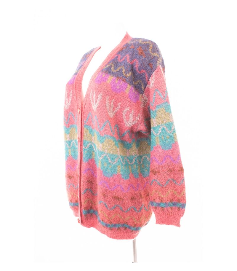Griffe TRICOT Cardigan Strickjacke Gr. DE 48 Mehrfarbig 60% Kid Mohair Wolle – Foto 3