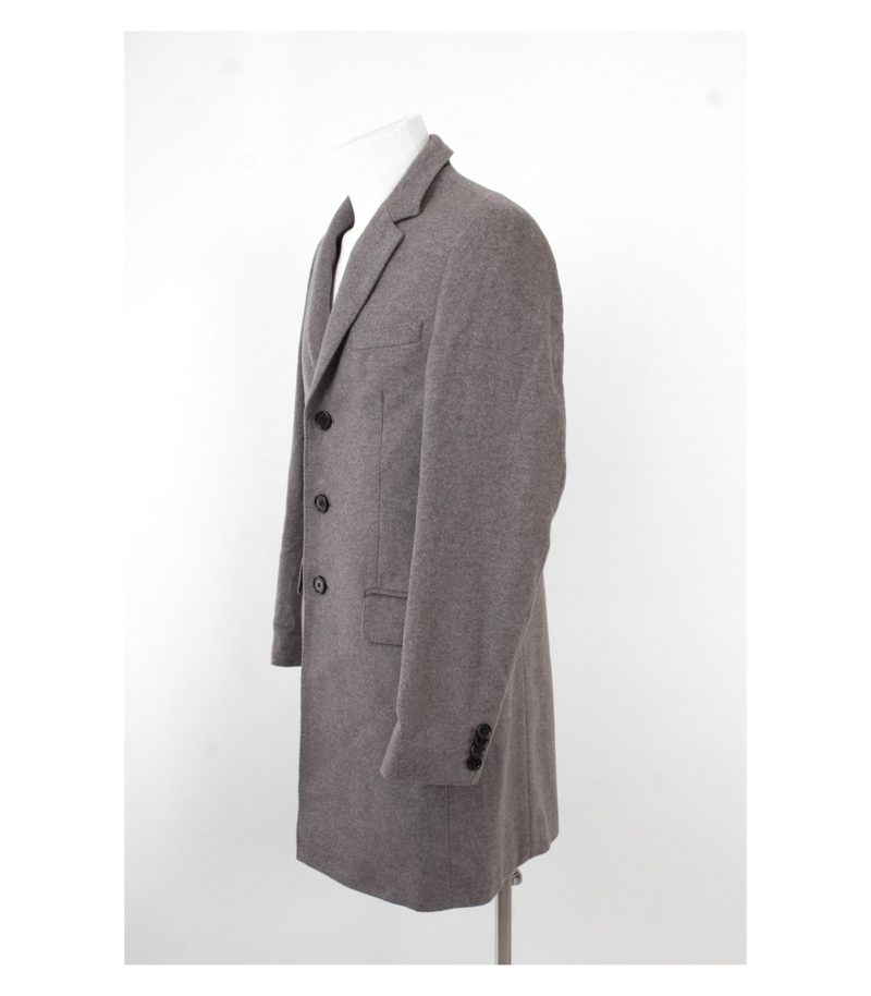 TOMMY HILFIGER Herren Tailored Mantel Gr.48 Gestreiftes Grau Wolle Futter – Foto 3
