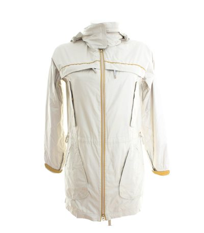 ESCADA SPORT Damen Jacke Parka Cremegrau Leichte Kapuzenjacke Gr. DE 34
