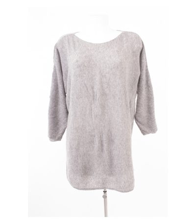 RIANI Damen Pullover Longpullover Fledermausärmel Gr. 42 100% Grau Kaschmir