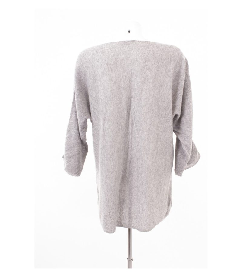 RIANI Damen Pullover Longpullover Fledermausärmel Gr. 42 100% Grau Kaschmir – Foto 4