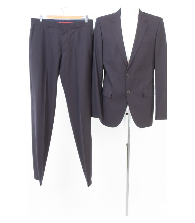 HUGO BOSS Herren Anzug Sakko Hose Business Red Label Slim Fit Gr. 94 Blau Wolle – Foto 1