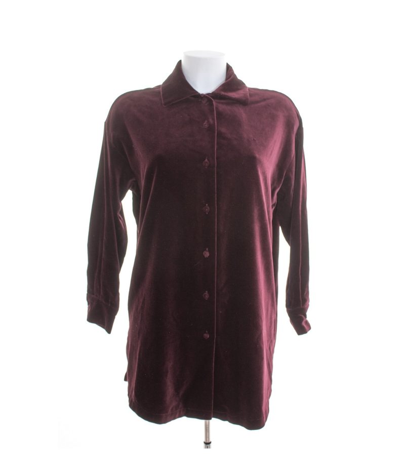 ST.EMILE Damen Jacke Weinrot Gr. L Hausjacke Velvet Samt – Foto 1
