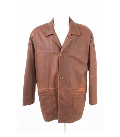 Bugatti Herren Lederjacke Lamm Nubuk Vintage Field Gr. 50 Braun Leder