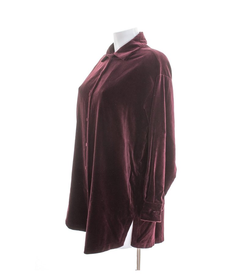 ST.EMILE Damen Jacke Weinrot Gr. L Hausjacke Velvet Samt – Foto 2