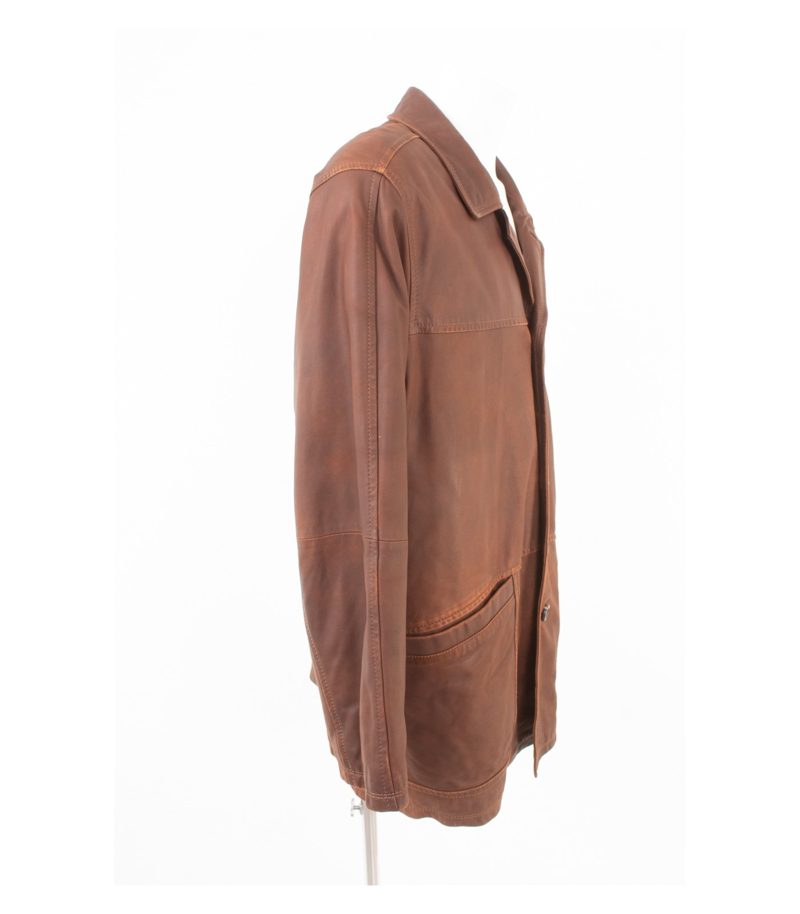 Bugatti Herren Lederjacke Lamm Nubuk Vintage Field Gr. 50 Braun Leder – Foto 2