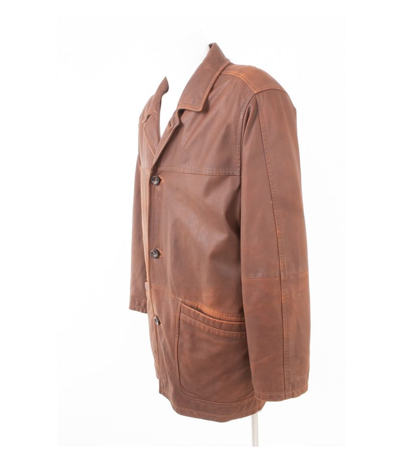 Bugatti Herren Lederjacke Lamm Nubuk Vintage Field Gr. 50 Braun Leder – Foto 3