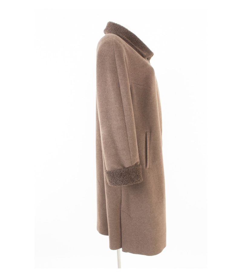 Hensel & Mortensen Damen Mantel Gr. 21 Braun Wolle Kaschmir Angora – Foto 2