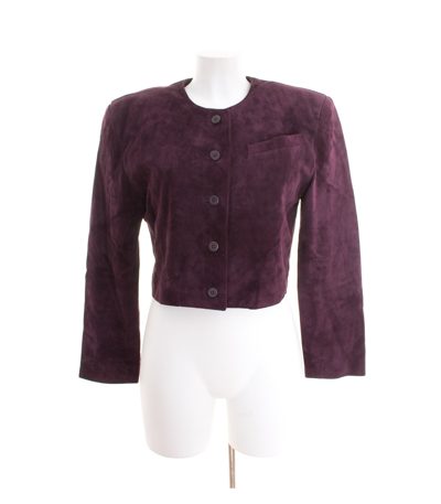 MARCCAIN Damen Lederjacke Kurzjacke Gr. N3 DE 38 Violett Leder