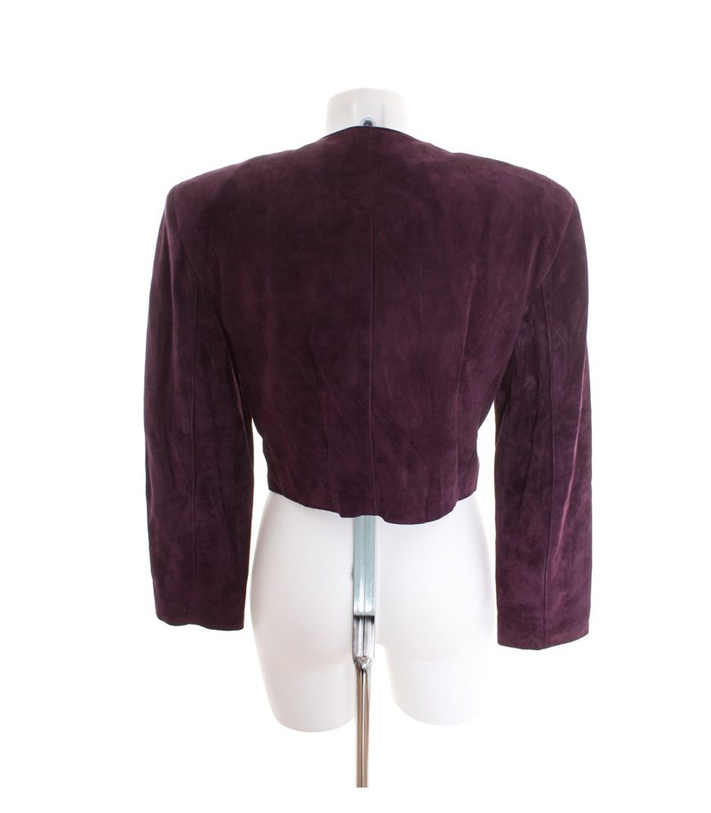 MARCCAIN Damen Lederjacke Kurzjacke Gr. N3 DE 38 Violett Leder – Foto 3