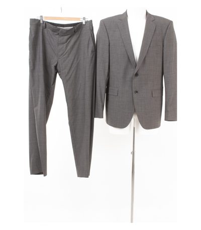 Strellson Premium Herren Anzug Bailey-Manhattan Business Gr. 50 Grau Wolle