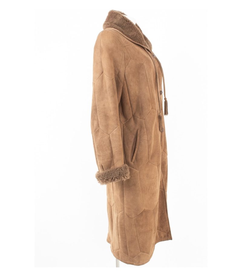 Ledermann Damen Mantel Lammfellmantel Winter Gr. 38 Braun Echtleder – Foto 1
