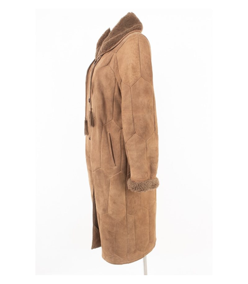 Ledermann Damen Mantel Lammfellmantel Winter Gr. 38 Braun Echtleder – Foto 2