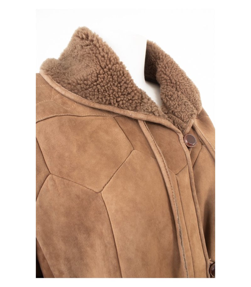Ledermann Damen Mantel Lammfellmantel Winter Gr. 38 Braun Echtleder – Foto 4