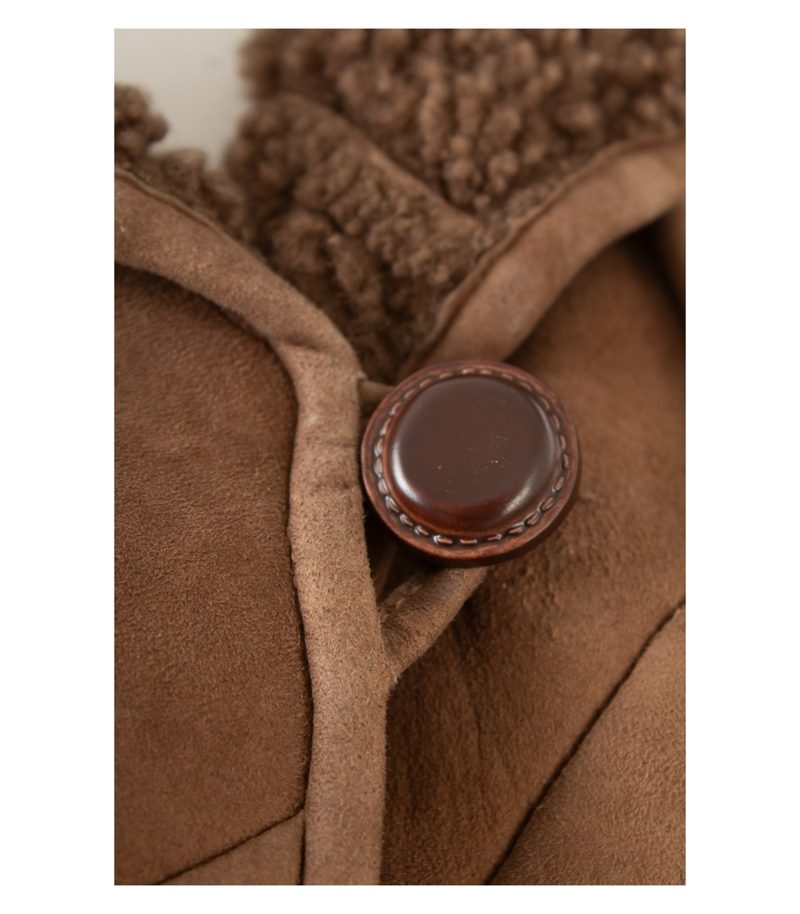 Ledermann Damen Mantel Lammfellmantel Winter Gr. 38 Braun Echtleder – Foto 6