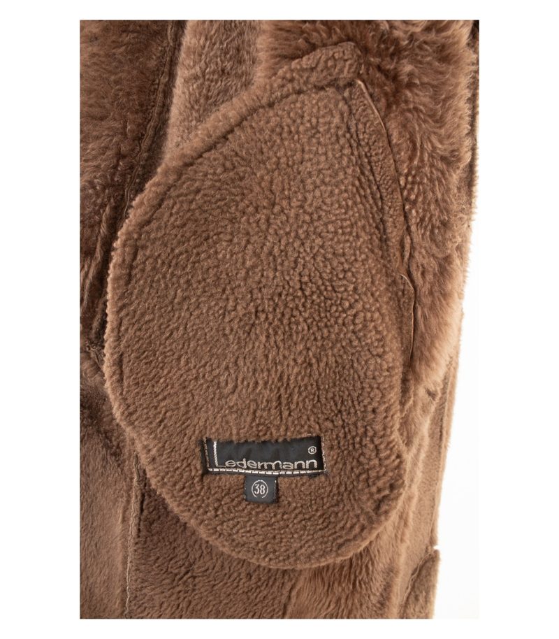Ledermann Damen Mantel Lammfellmantel Winter Gr. 38 Braun Echtleder – Foto 8