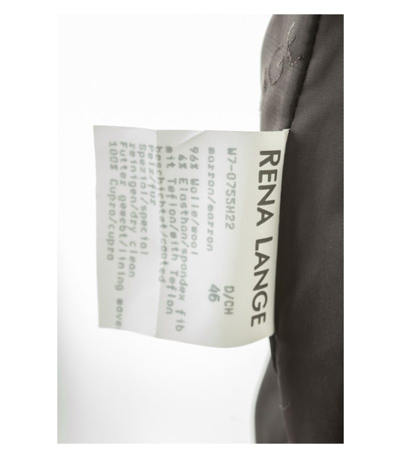 Rena Lange Damen Kostüm Blazer Rock Teflon Business Gr. 46 Braun Wolle Pelz – Foto 7