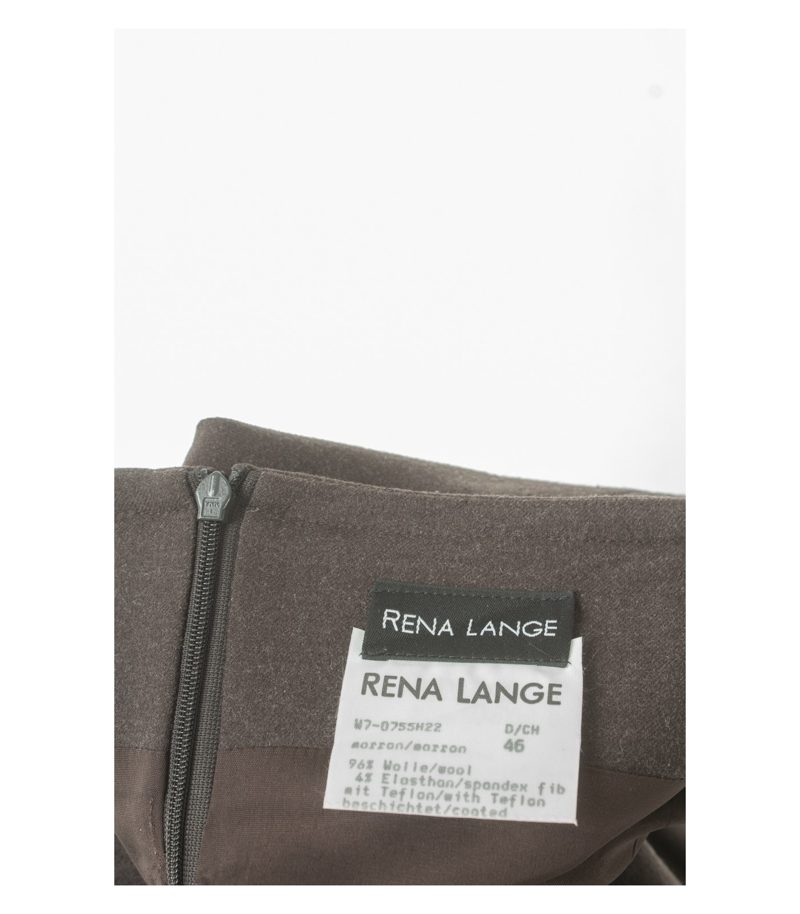 Rena Lange Damen Kostüm Blazer Rock Teflon Business Gr. 46 Braun Wolle Pelz – Foto 8