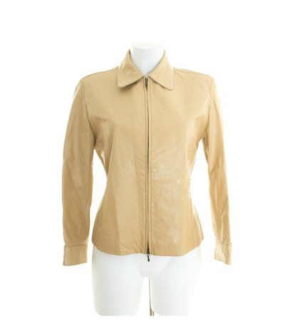SIGNATURE Cuir Couture Damen Ockerbraun Übergangsjacke Gr. M Leder