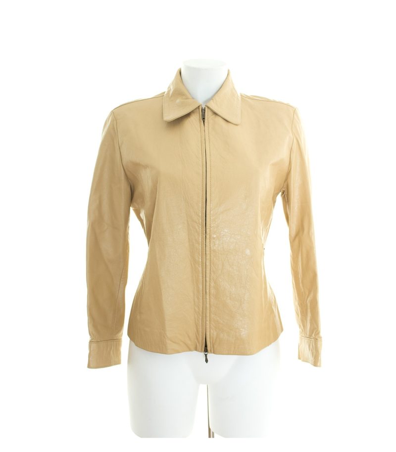 SIGNATURE Cuir Couture Damen Ockerbraun Übergangsjacke Gr. M Leder – Foto 1