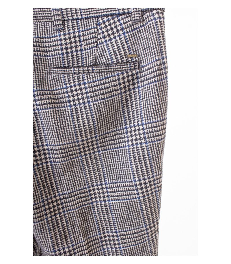 Scotch & Soda Shrunk Jungen Hose Kariert Gr. 14 (164) Grau Wolle Neu – Foto 3