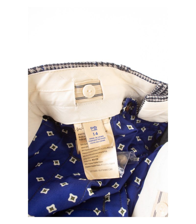Scotch & Soda Shrunk Jungen Hose Kariert Gr. 14 (164) Grau Wolle Neu – Foto 5