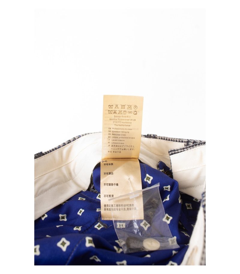 Scotch & Soda Shrunk Jungen Hose Kariert Gr. 14 (164) Grau Wolle Neu – Foto 6