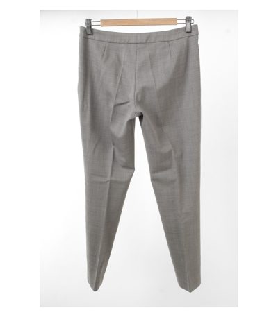 Hugo Boss Damen Hose Business Gemustert Stretch Gr. 34 Grau Wolle