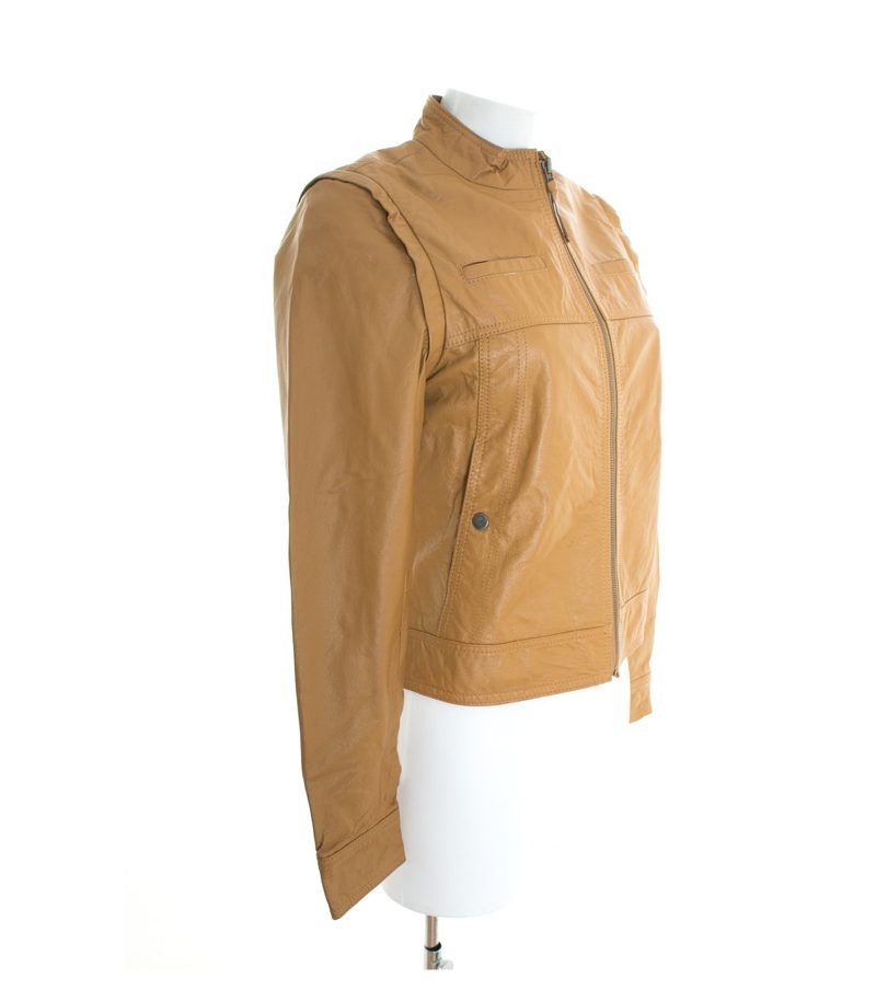 ONLY Damen Ockerbraun Lederjacke Übergangsjacke Gr. S Leder – Foto 2