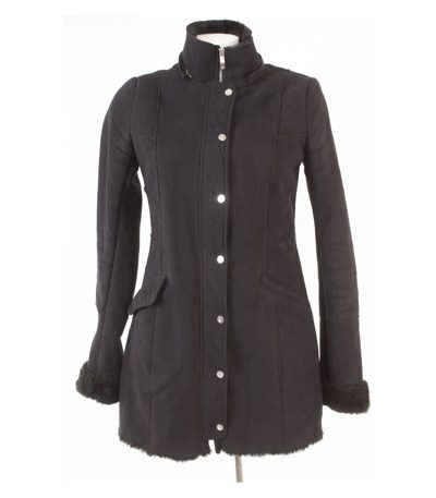 Armani Damen Jeans Mantel Kurzmantel Gr.DE 34 (IT 40) Webpelz Winter Schwarzgrau