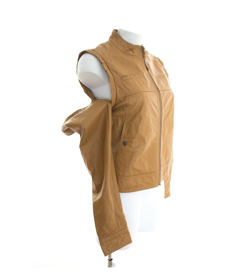 ONLY Damen Ockerbraun Lederjacke Übergangsjacke Gr. S Leder – Foto 3