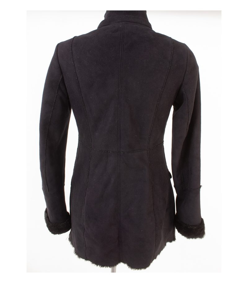 Armani Damen Jeans Mantel Kurzmantel Gr.DE 34 (IT 40) Webpelz Winter Schwarzgrau – Foto 4