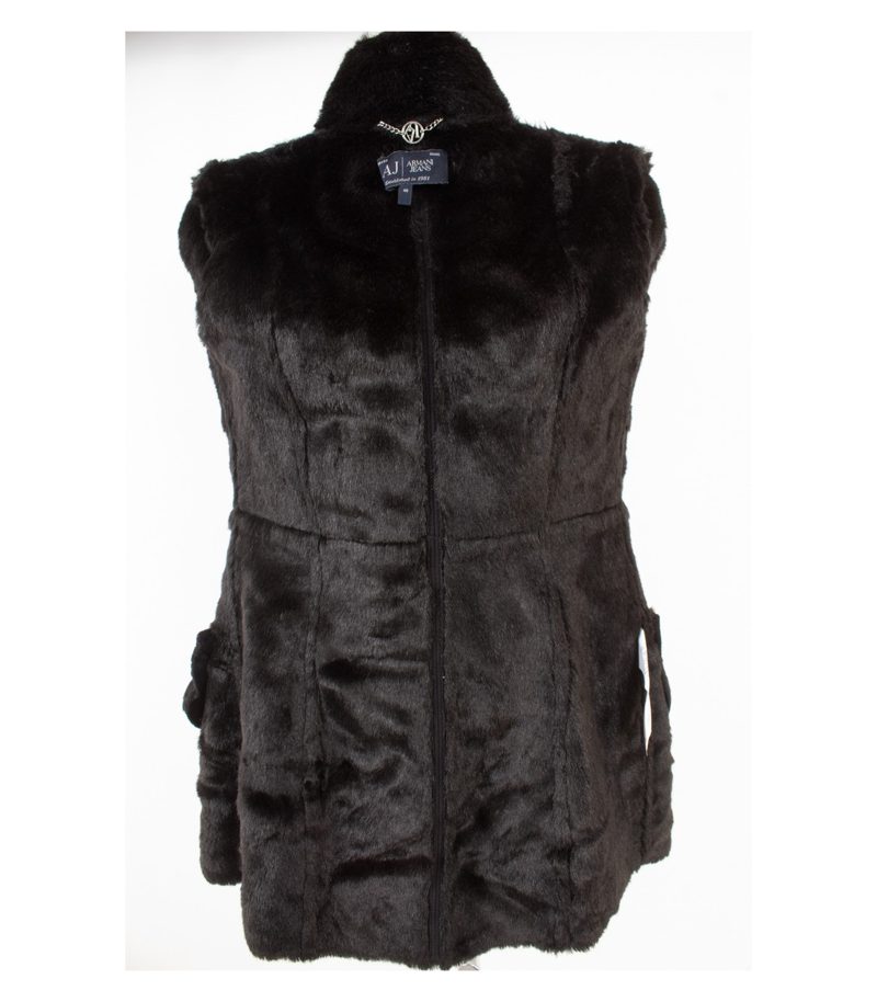 Armani Damen Jeans Mantel Kurzmantel Gr.DE 34 (IT 40) Webpelz Winter Schwarzgrau – Foto 6