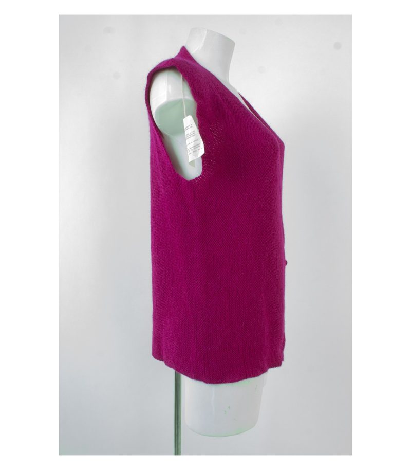 Maderma Damen Weste Strickweste 100% Handmade Bolivia Gr. XL Violett Alpaka – Foto 2