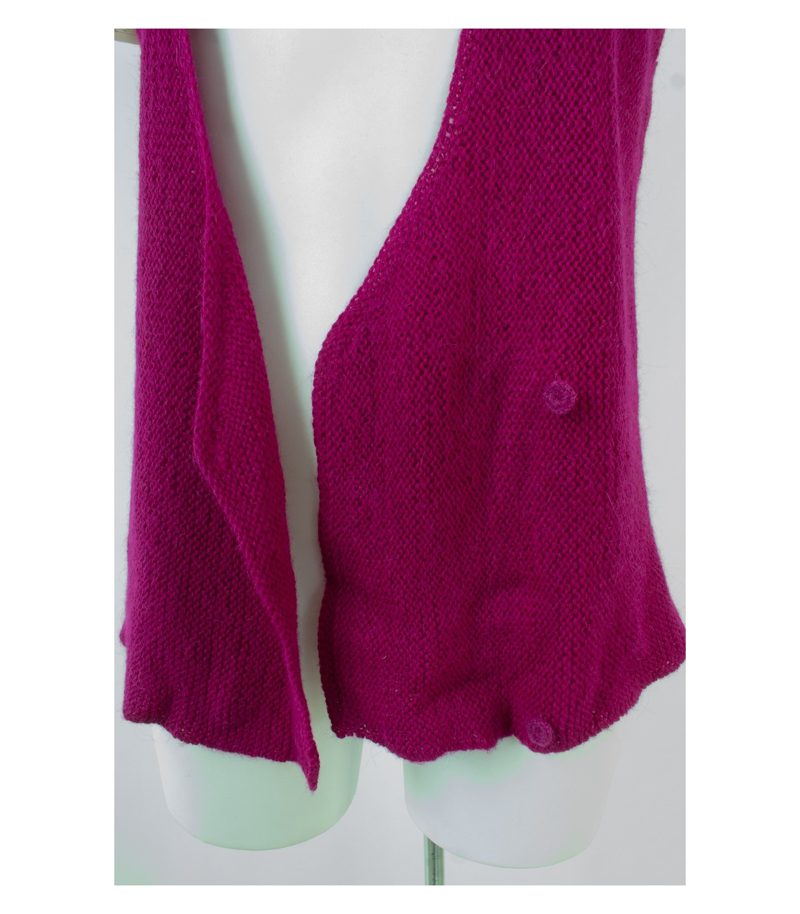 Maderma Damen Weste Strickweste 100% Handmade Bolivia Gr. XL Violett Alpaka – Foto 5