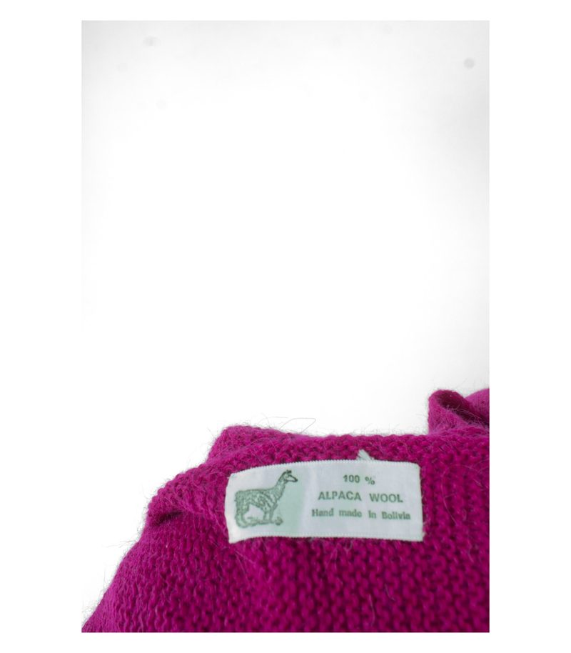 Maderma Damen Weste Strickweste 100% Handmade Bolivia Gr. XL Violett Alpaka – Foto 6
