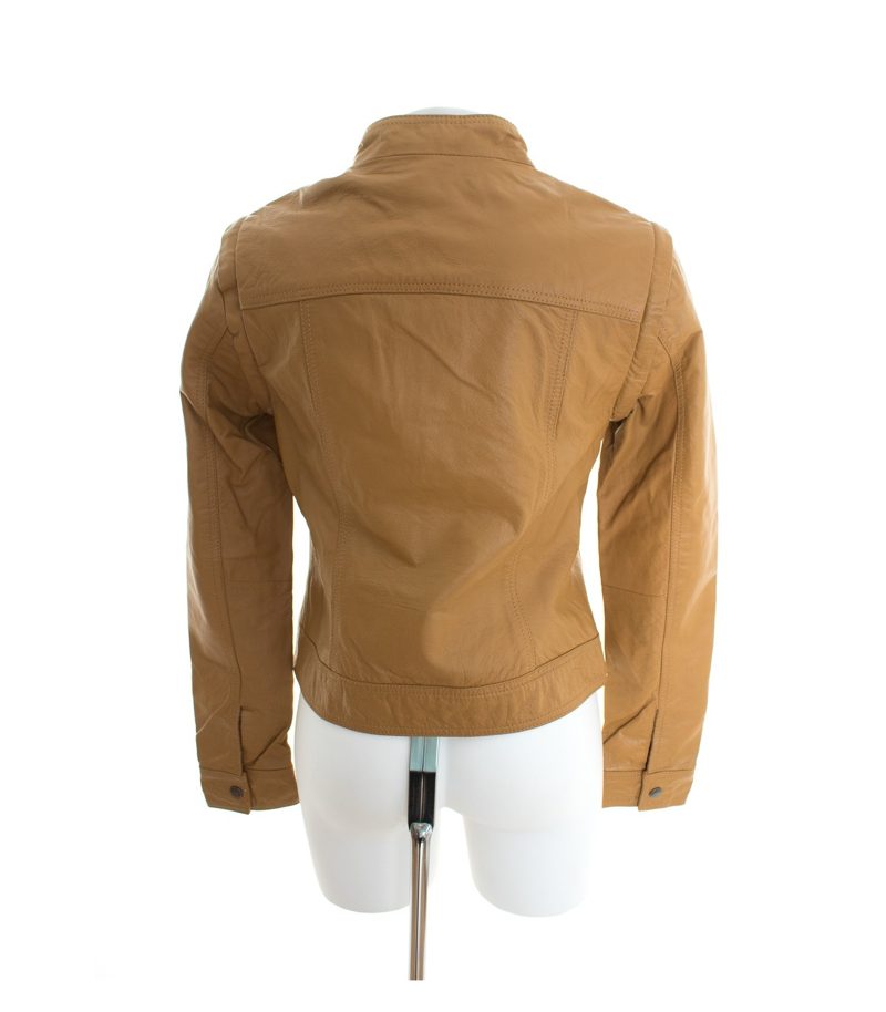 ONLY Damen Ockerbraun Lederjacke Übergangsjacke Gr. S Leder – Foto 4
