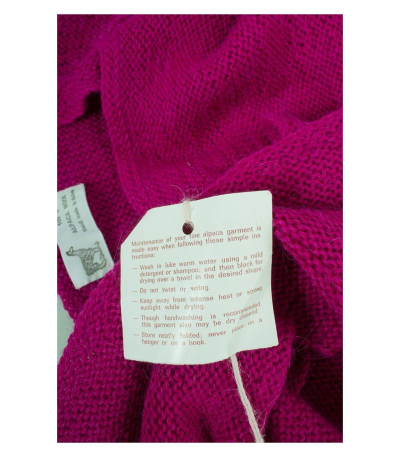 Maderma Damen Weste Strickweste 100% Handmade Bolivia Gr. XL Violett Alpaka – Foto 8
