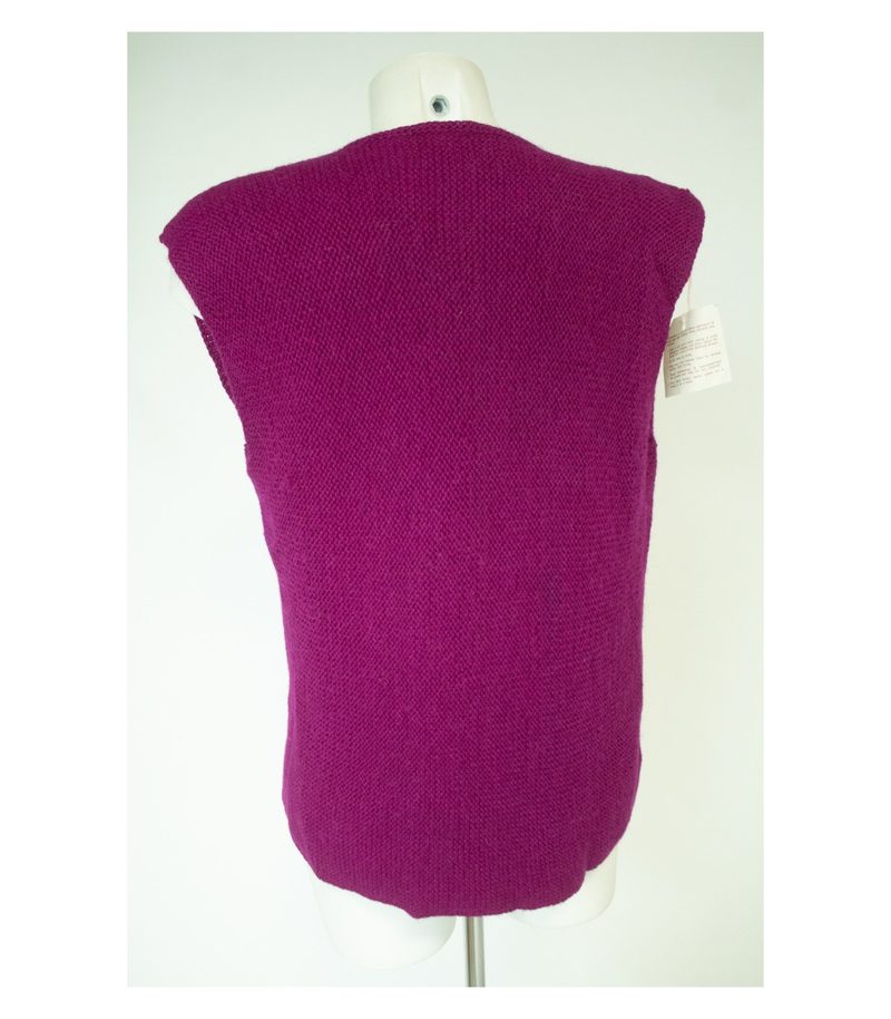 Maderma Damen Weste Strickweste 100% Handmade Bolivia Gr. XL Violett Alpaka – Foto 9