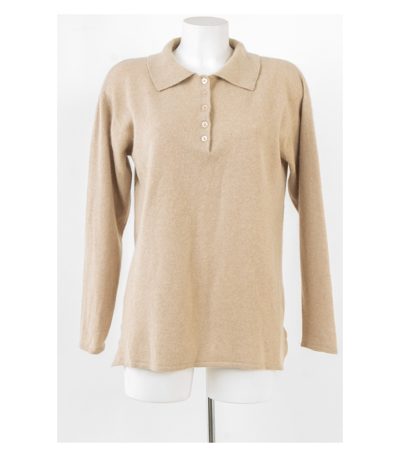 Alberto Fabiani Damen Pullover Polopullover Gr. S Beige Kaschmir