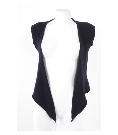 Annalisa Bucci Damen Weste Strickweste Made in Italy Gr. M Dunkelblau Kaschmir