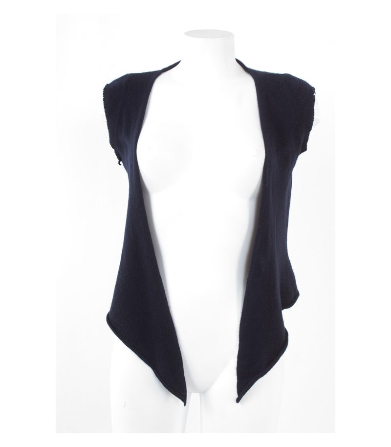 Annalisa Bucci Damen Weste Strickweste Made in Italy Gr. M Dunkelblau Kaschmir – Foto 1