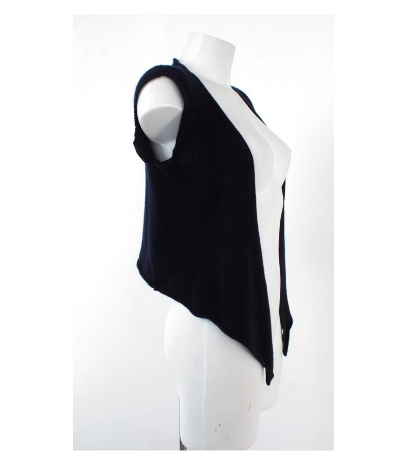 Annalisa Bucci Damen Weste Strickweste Made in Italy Gr. M Dunkelblau Kaschmir – Foto 2