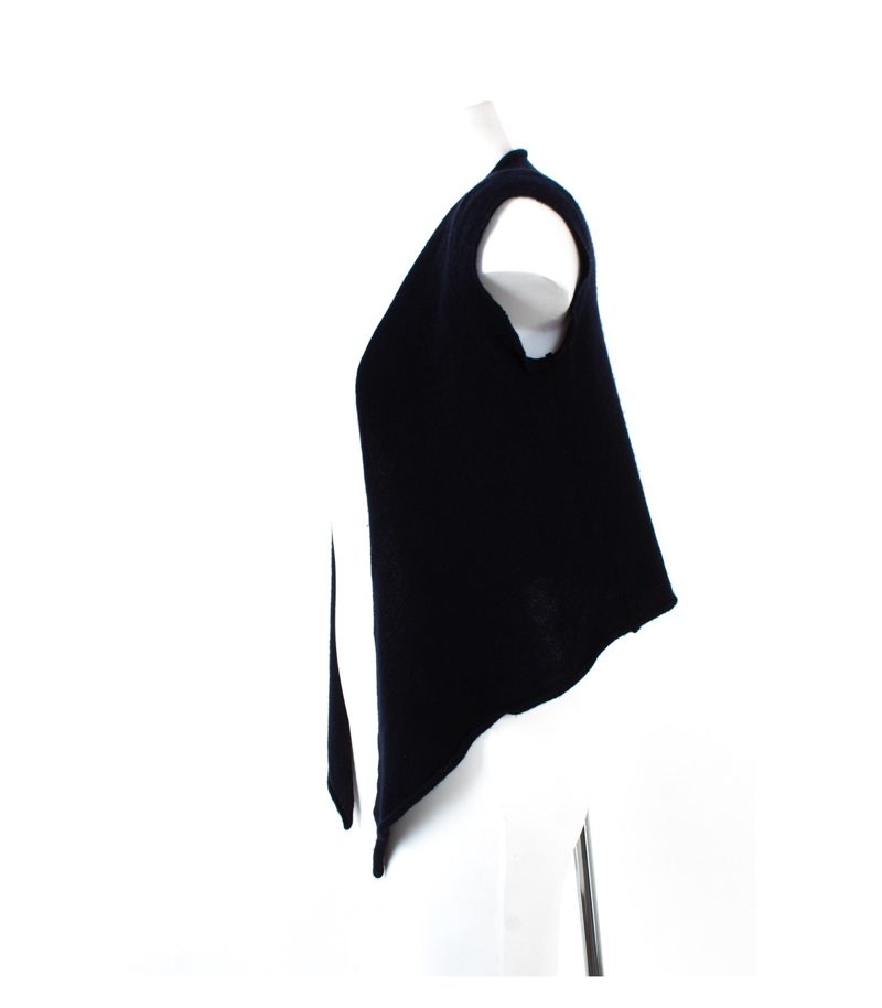 Annalisa Bucci Damen Weste Strickweste Made in Italy Gr. M Dunkelblau Kaschmir – Foto 3