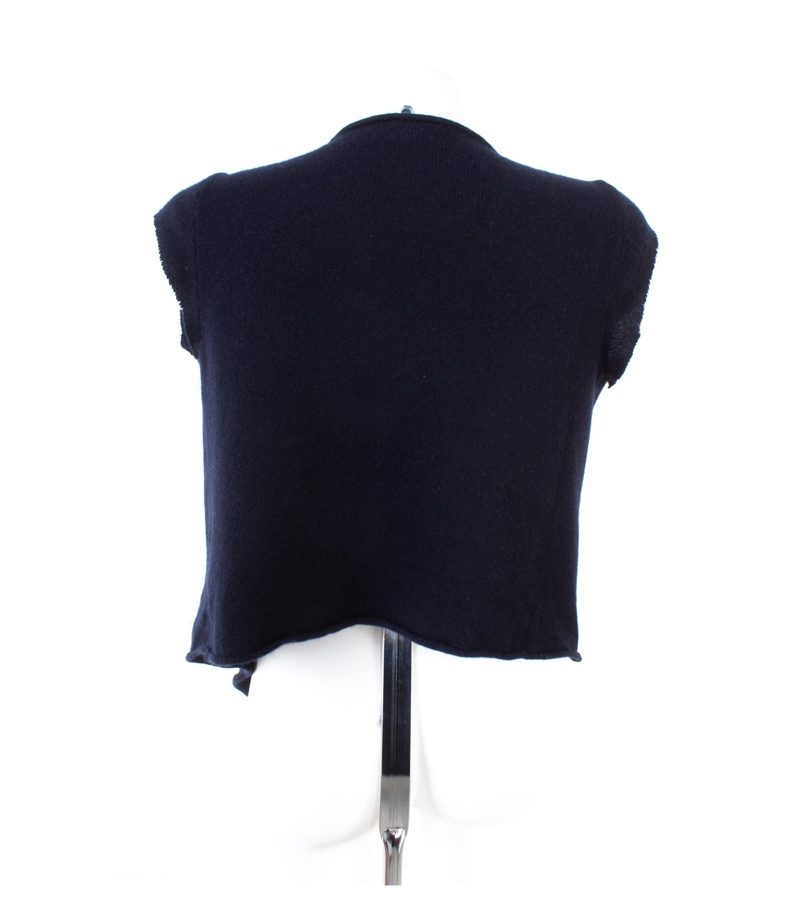 Annalisa Bucci Damen Weste Strickweste Made in Italy Gr. M Dunkelblau Kaschmir – Foto 5