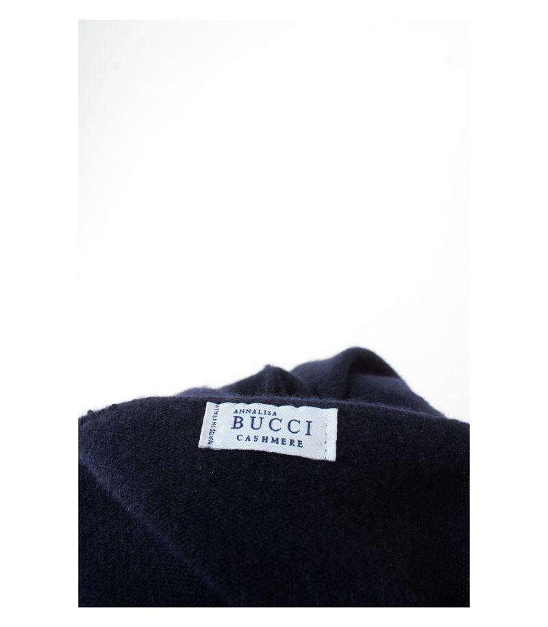 Annalisa Bucci Damen Weste Strickweste Made in Italy Gr. M Dunkelblau Kaschmir – Foto 6