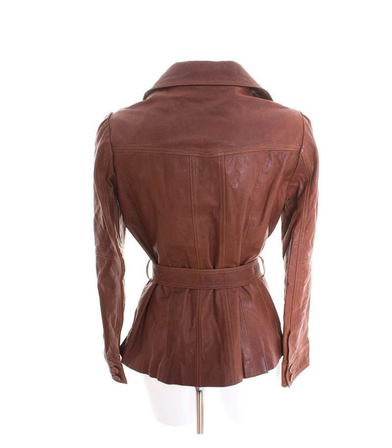 GANT Damen Lederjacke Übergangsjacke Gr. M Braun Leder – Foto 3