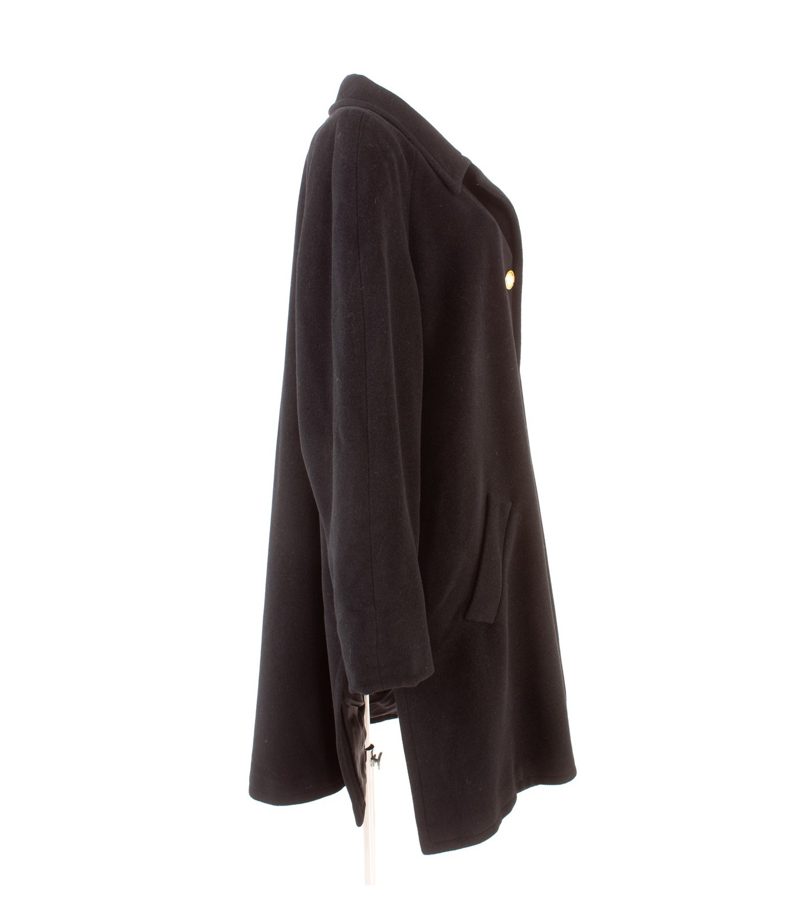 Rena Lange Damen Mantel Wollmantel Gr. 50 (Geschätzt gemessen) Schwarz Wolle – Foto 2