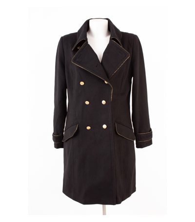 Sarah Kern Damen Mantel Military Gr. DE 44 Schwarz Wolle